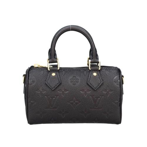 Женская сумка Louis Vuitton Monogram Empreinte Nano Speedy, чёрная, LOUIS VUITTON M82450